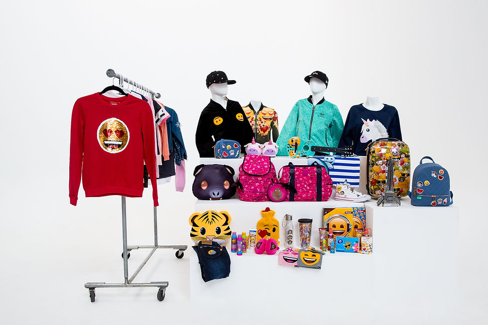 emoji branded clothign and merchandise - sweaters, jackets, backpacks, bags, water bottles, etc