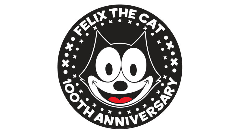 black emblem featuring an outline of a cat's face