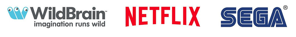 Logos of Wildbrain, Netflix and SEGA
