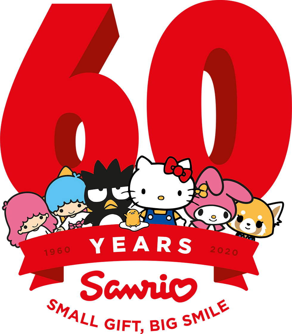 Big 60 years Sanrio plaque with animated characters