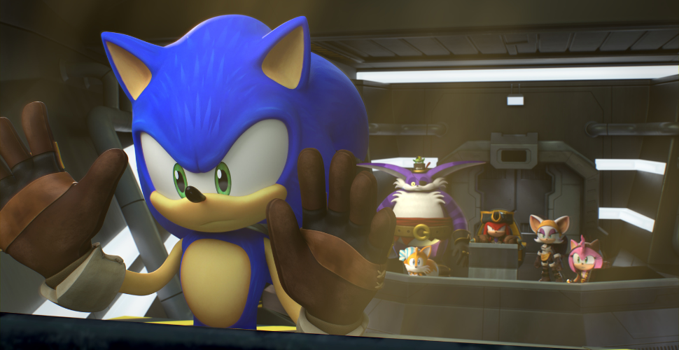 Sonic Prime logo on blue background
