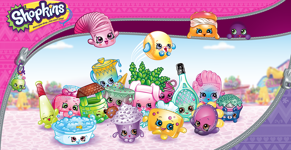 animated food and toys coming to life. Shopkins logo
